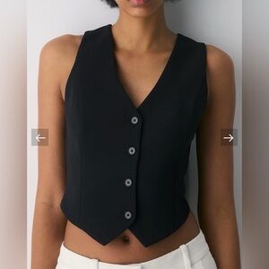 Wilfred Pacino Black Sleeveless Button Front Vest